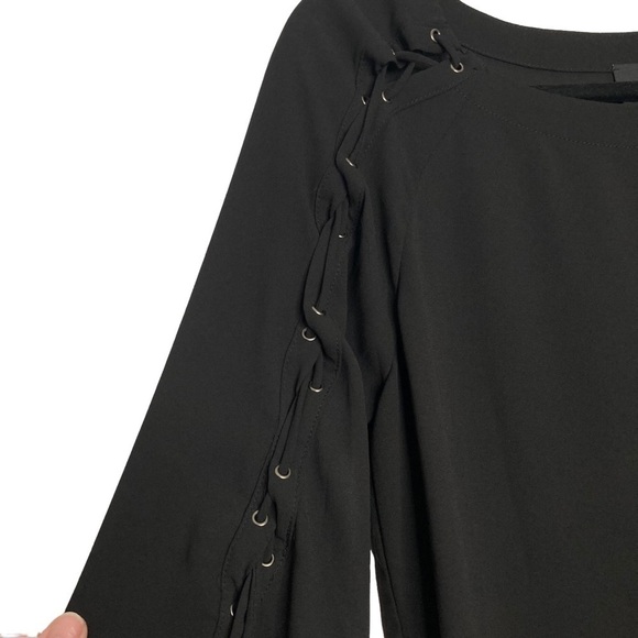 Greylin Black Semi-Sheer Long Sleeves w/Lacing Sz M - Picture 6 of 13